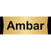 Ambar 7x20cm Altın Renk Metal Yönlendirme Levhası