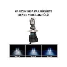 H4 6000K Xenon Far Ampulü Uzun Kısa Yedek 2 Adet