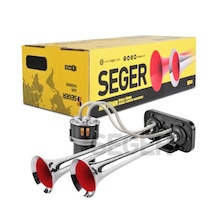 Seger 12 Volt Krom 2 Borulu Fala Fala Kompresörlü Korna