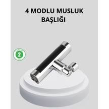 360 Dönebilen Musluk Başlığı 4 Fonksiyonlu Su Tasarruflu Ve Dayanıklı Çok Renkli