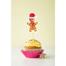 Chrıstmas Cupcake Pasta Süsü Kürdan 10 Adet Kişiye Özel Pasta Süsü 0