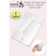 Şeffaf Kart Kılıfı Kimlik Ehliyet Kredi Kartı Koruyucu 4 Adet Pvc Plastik Kart Koruma Kabı