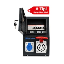 Ever Charger Trifaz Elektrikli Araç Kombibox Metal, A Tipi Kaçak Akım Röleli Ve Sigortalı 22 KW
