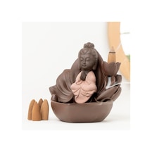 Zen Oturan Buddha Geri Akışlı Şelale Tütsülük Kahve