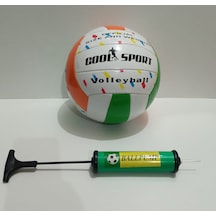 Gool Sport Voleybol Topu Turuncu Yeşil + Pompa Yeşil