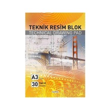 A3 Teknik Resim Blok - 30 Yaprak, Profesyonel Mühendislik Ve Mimarlık Çizim Defteri, Ofis Ve Okul İçin Kaliteli Kırtasiye Ürünü