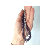 Hdmarketim Ametis Doğal Taş Dini İslami Çakra 8 MM Tespih