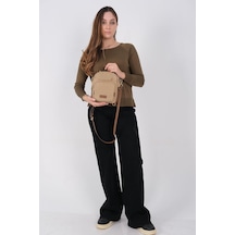 Silver Polo Sp1220 Kadın Çapraz Çanta Saten Vizon-camel