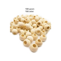 100 Gr 100 Adet Ahşap Boncuk 15 Mm Çap X 10 Mm Delik Doğal Yuvarlak Ahşap Makrome El İşi Çanta