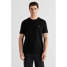 Gant Erkek Siyah Bisiklet Yaka Regular Fit Logolu T-shirt-14830