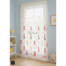 Tül Perde Brillant Marka Prenses Desen Bambu Örme Ekru