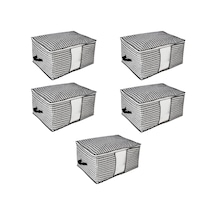 Çok Amaçlı Düzenleyici Kapaklı Sandık Tipi Kutu Hurç Organizer 50 X 40 X 30 Gri Diğer
