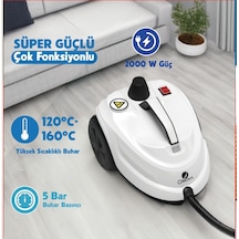 Cleova CLV-4041 2000 W Çok Fonksiyonlu 26 Parça Buharlı Temizleyici Paspas - Buharlı Temizlik Makinası