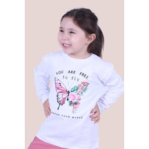Fyk Kids Kız Çocuk Uzun Kol Sweatshirt Beyaz1 Beyaz