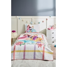 Princess Flowers Tek Kişilik Disney Lisanslı Çocuk Yatak Örtüsü 160x230 Cm Pembe