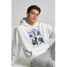 Sevbano Eminem Lose Yourself Rapper Şarkıcı Sırt Baskılı Unisex Oversize beyaz