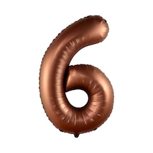 6 Rakam Çikolata Kahve Folyo Balon 40 İnç 100 Cm