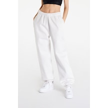 Nike Solo Swoosh Fleece Pant Pamuklu Şardonlu Bol Kesim Yüksek Bel Kadın Eşofman Altı Kırık Beyaz