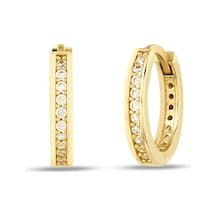Debora Jewelry 14 Ayar Altın Tek Sıra Taşlı Küpe
