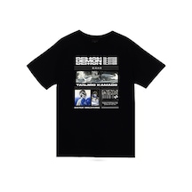 Demon Slayer Tanjirō Kamado Anime Baskılı Unisex %100 Pamuk Siyah T-shirt SIYAH