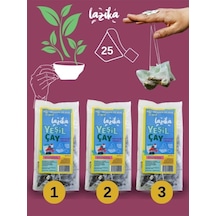 3'lü Set Avantajlı Yeşil Çay Seti Hatmi Çiçeği&bergamot- 3 25'li Pla Piramit Poşet, Doğal İçerikli Kaynağı