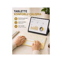 Bluetooth Kablosuz Klavye İnce Slim Model, Tablet Ve Akıllı Tv Uyumlu, Sessiz Tuşlu Taşınabilir Kl Çok Renkli