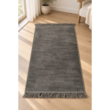 Düz Velur Kadife Seccade 70x110 Cm Antrasit
