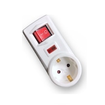 Tekli Akım Korumalı Priz Anahtarlı 3500w Beyaz Topraklı Priz