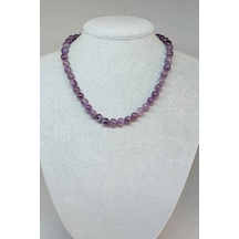 Ametist Taşı Kolye 8mm (Klipsli) Kahverengi