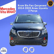 Mercedes Vito W447 Krom Sis Farı Çerçevesi 2 Parça 2014-2020 Paslanmaz Çelik