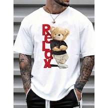 Relax Süprem T-shirt - Beyaz Oversize Bisiklet Yaka Kısa Kol Tişört Beyaz-70401 Relax Süprem T-shirt - Beyaz Oversize Bisiklet Yaka Kısa Kol Tişört Beyaz-70401