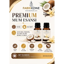 Premium Mum Esansı 5 Cc 2'li Set - Hindistan Cevizi, Vanilya - Soya Wax, Parafin, Jel Wax Ve Bal Mumu Uyumlu Bkfab2hcvn5 Karışık