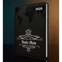 Bk Gift Kişiye Özel İsimli Termo Sert Kapak 2026 Siyah Ajanda -2, Öğretmenler Günü Hediyesi, Yeni İş Hediyesi 35288 Bk Gift Renkli