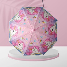 Çocuk Şemsiye Düdüklü Ünicorn Pembe