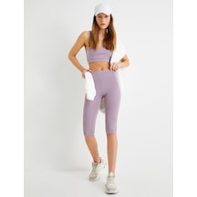 Koton Bisikletçi Taytı Diz Altı Yüksek Bel Slim Fit Lila 4sak40105nk Lila