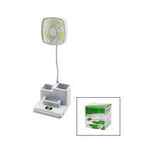 Kalemlikli Masaüstü Vantilatör Usb Şarjlı Fan:8.9cm- Akrobat Ayak 23cm+kalemlik:36.5cm Telefonluk Gs