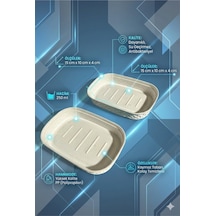 Buççin Online Mağaza Su Tahliyeli, Kırılmaz, Çevre Dostu Banyo & Mutfak Sabun Kabı 12x8,5x3 Cm 2 Li Set Plastik Beyaz Çok Renkli