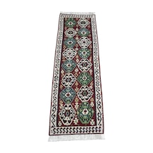 Zehra Abla Halı El Dokuma Otantik Doğu Anadolu Van Mini Yolluk Yün Kilim 7159 Çok Renkli