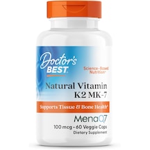 Doctor's Best Natural Vitamin K2 Mk7 Men & Women - Bone Health 100 Mcg Menaq7 Calcium 60 Veg