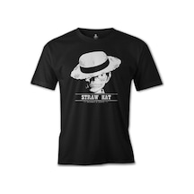 One Piece - Luffy Straw Hat 2 Siyah Erkek Tshirt