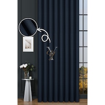 Keten Fon Perde V-4034 Lacivert Lacivert