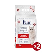 Felin Naturel Kokusuz Topaklaşan Bentonit Kedi Kumu 2 x 5 L