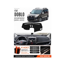 Fıat Doblo D3 2010-2013 Kapaksız Uyumlu Torpido Örtüsü, Torpido Kılıfı - Siyah-gri - Fı006