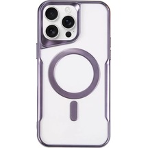 Newface Apple Uyumlu İphone 14 Pro Max Kılıf Boyi Magsafe Silikon Kapak - Derin Mor - Özel Seri 8683140788711