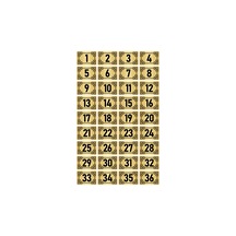 Metal Kapı Masa Dolap Numara Levhası 3,5x5cm Altın Renk 36 Adet (1…36)