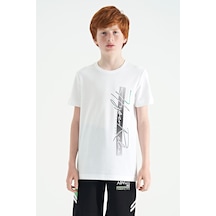 Tommylife Tommy Life Beyaz Yazı Baskılı O Yaka Standart Kalıp Erkek Çocuk T-shirt - 11119 Beyaz