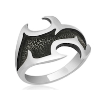 Gumush ​Gümüş Dövme Desenli Erkek Yüzük  551172533