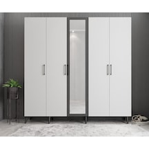 Açelya Portmanto Vestiyer Füme Beyaz - Montaj Dahil 175cm M12
