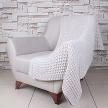 Betires Home Tal15004 Lambswool Örgü Koltuk Şalı / Throw Bej