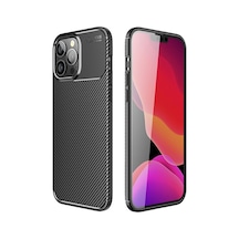 Smcase Apple Uyumlu iPhone 13 Pro Kılıf Karbon Dokulu Silikon